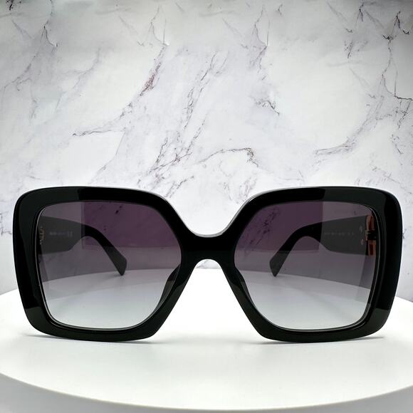 New MIU MIU Sunglasses Black Square Gold Full Rim 56mm MIU MIU - Picture 4 of 14